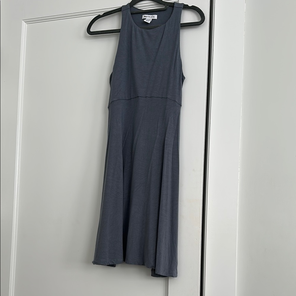 Athleta Gray Halter A-Line Midi Dress